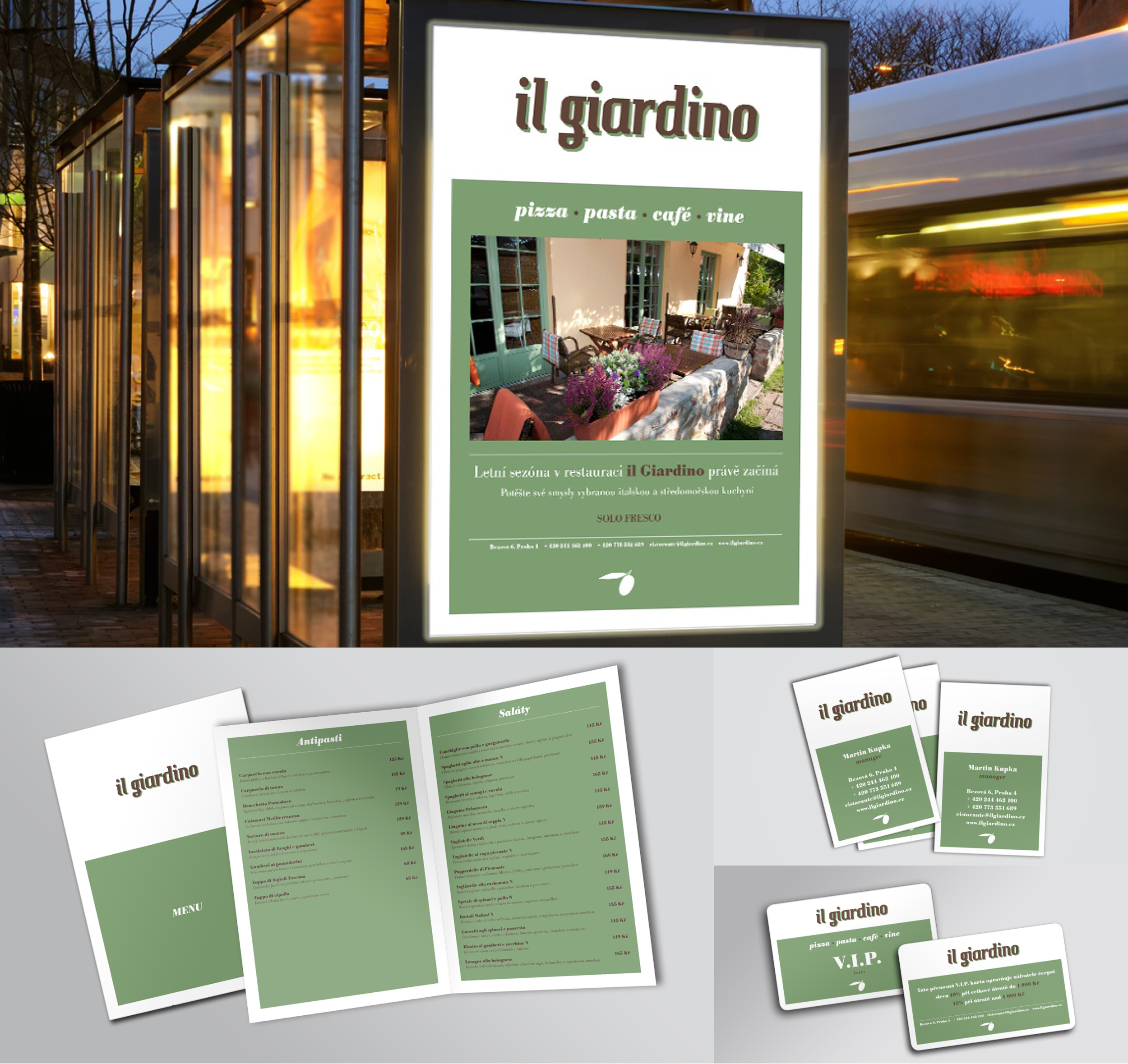 Návrh loga<br />
a vizuálního stylu<br />
italské restaurace.